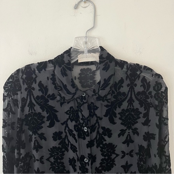 Johnny Was 4 Love & Liberty Floral Adela Silk Blend Velvet Burnout Shirt Tunic - Picture 7 of 16